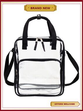 Clear Stadium Approved Tote Double Handle Adjustable Strap Large Tote Bag